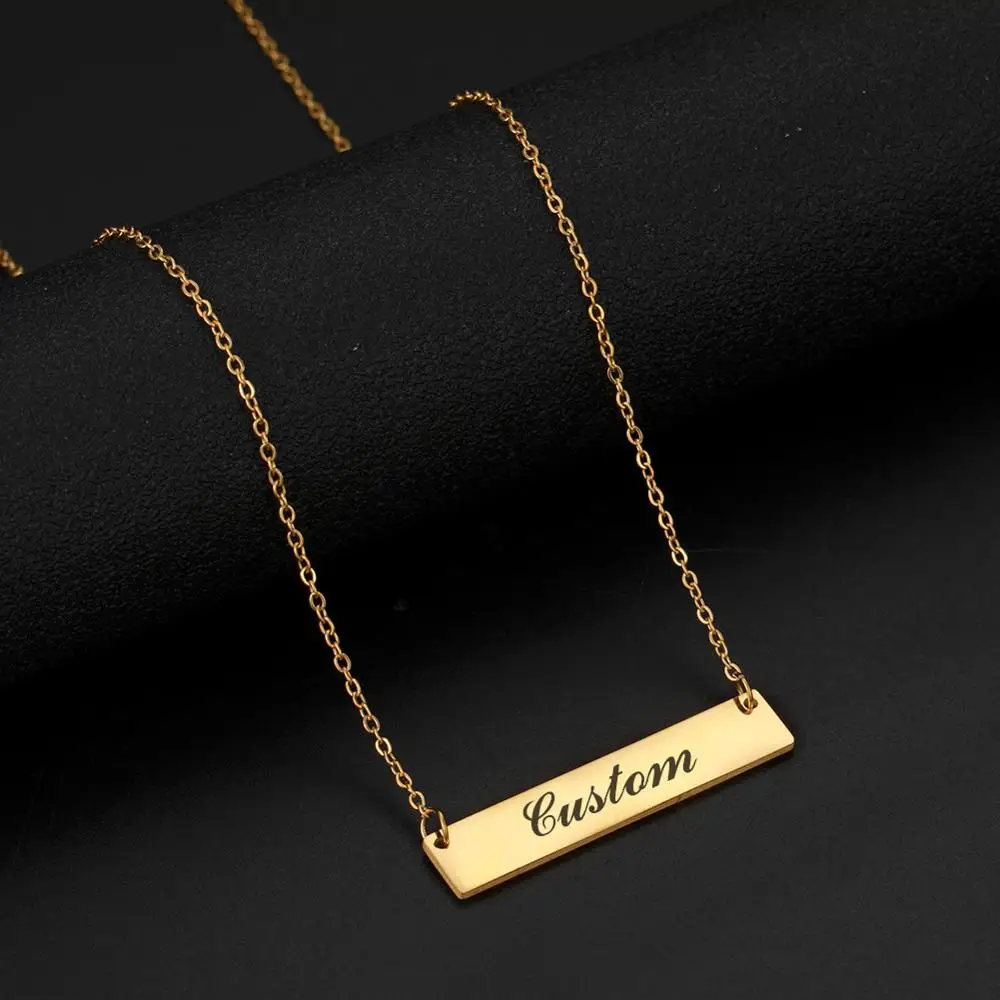 Sipuris New Personalized Punk Blank Bar Pendant Necklace Stainless Steel Custom Name Plate Necklace Can Engrave Word Letters
Sipuris New Personalized Punk Blank Bar Pendant Necklace Stainless Steel Custom Name Plate Necklace Can Engrave Word Letters
