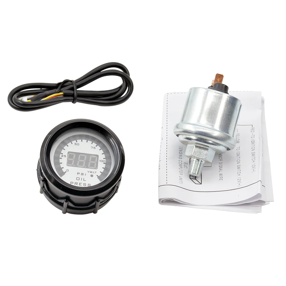 Round Earth 52mm Digital Dual Display Black Shell Auto Car Oil Pressure Gaug 0-120 Psi And Volt Meter With Sensor Free Shipping 
Round Earth 52mm Digital Dual Display Black Shell Auto Car Oil Pressure Gaug 0-120 Psi And Volt Meter With Sensor Free Shipping