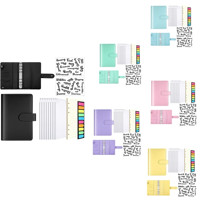 A6 PU Notebook Binder Budget Planning Notepad 6-Ring Binder Cover, Loose-Leaf Paper and Neon Page Maker Saving
A6 PU Notebook Binder Budget Planning Notepad 6-Ring Binder Cover, Loose-Leaf Paper and Neon Page Maker Saving