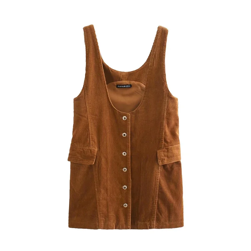 Za 2021 Autumn New V-neck Solid Sleeveless Streetwear Fashion Loose Wild Outgoing Womens Vest Dress Female Short Dress 
Za 2021 Autumn New V-neck Solid Sleeveless Streetwear Fashion Loose Wild Outgoing Womens Vest Dress Female Short Dress
