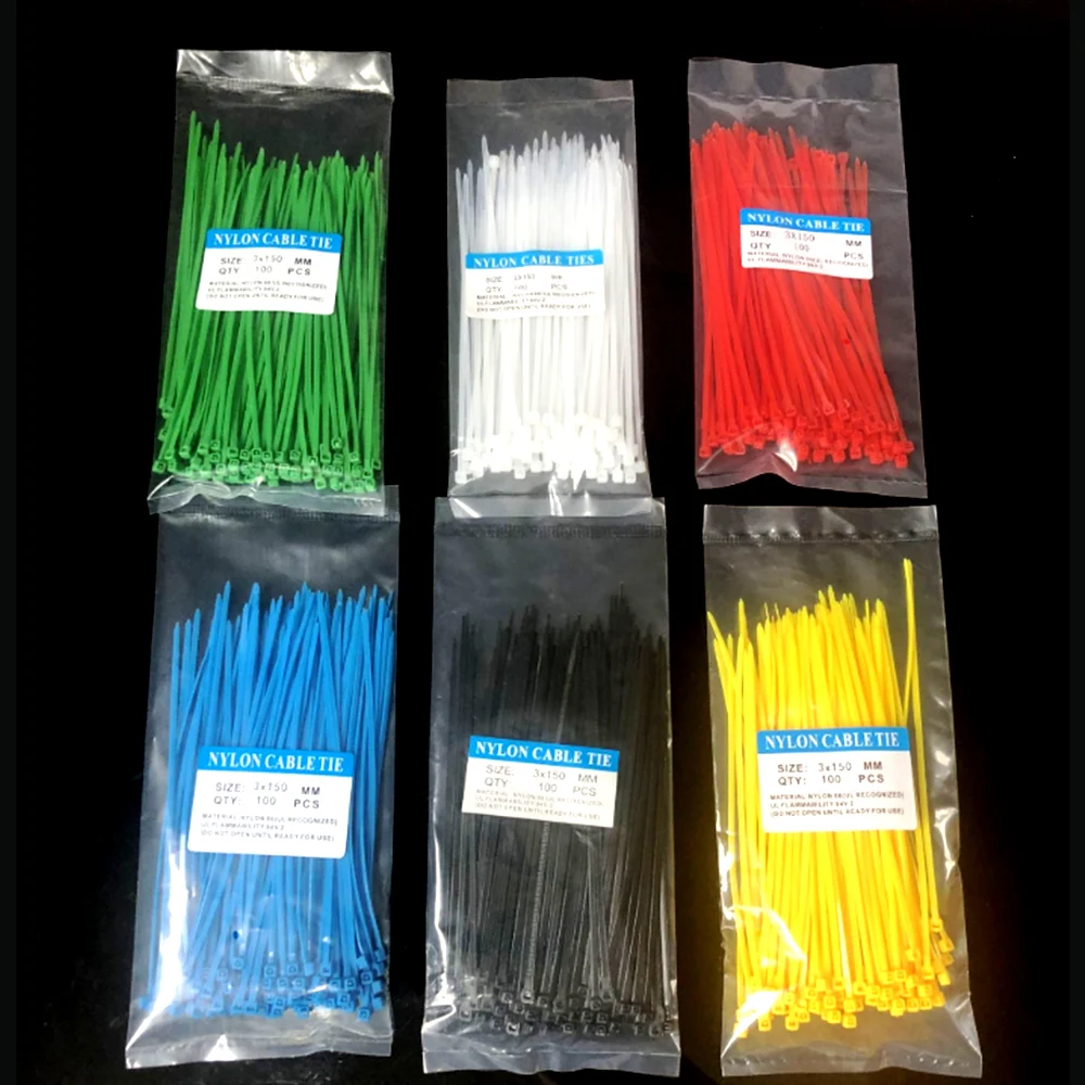 100 Pcs 6 Colors 2.5mmx100mm Self-Locking Nylon Wire Cable Zip Ties Organiser Fasten Cable
100 Pcs 6 Colors 2.5mmx100mm Self-Locking Nylon Wire Cable Zip Ties Organiser Fasten Cable