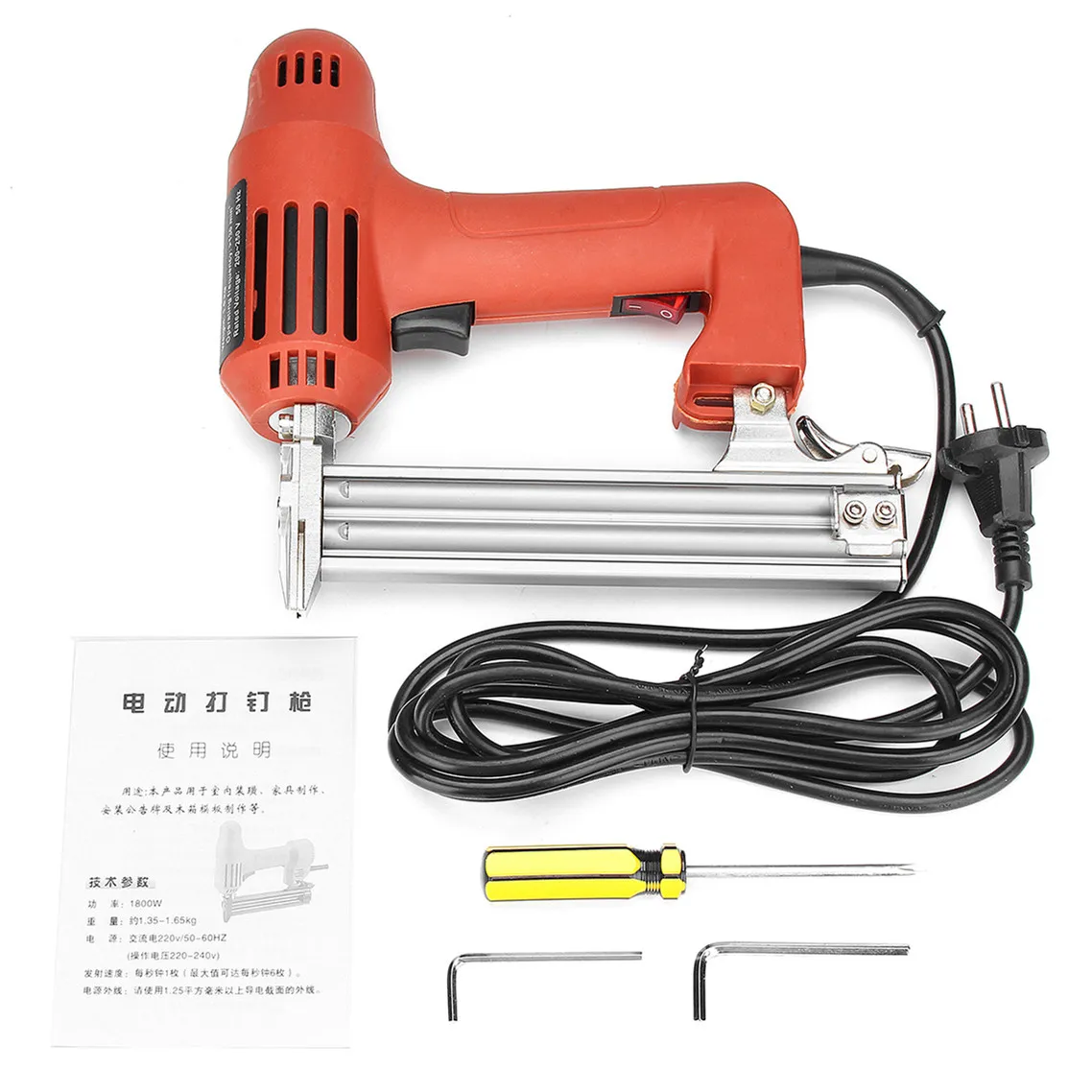 220V Electric Nailer Wood Tool Staple Gun Framing Tacker U-Shaped Straight Nail Gun Screw Driver 1800W 10-30mm Woodworking Tools 
220V Electric Nailer Wood Tool Staple Gun Framing Tacker U-Shaped Straight Nail Gun Screw Driver 1800W 10-30mm Woodworking Tools