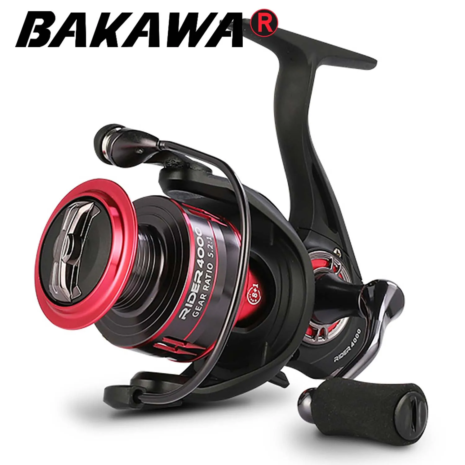 

BAKAWA Spinning Fishing Reel RIDER 1000-6000 8+1BB 5.2:1 Gear Ratio 10kg Power Metal Spool CNC Rocker Carp Wheel Tackles