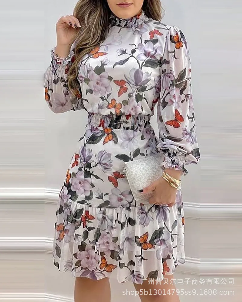 Donsignet 2021 New Floral Printing Dresses for Women Lantern Sleeve Half High Collar Woman Dress Vestido Feminino
Donsignet 2021 New Floral Printing Dresses for Women Lantern Sleeve Half High Collar Woman Dress Vestido Feminino