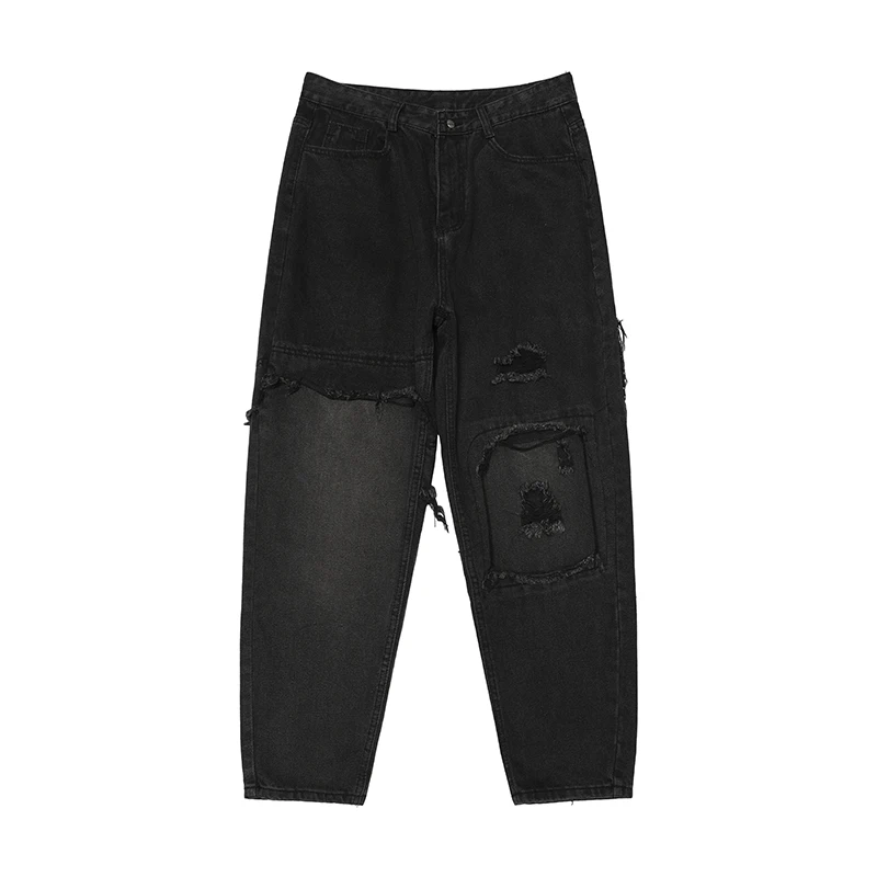 Fashion Hip Hop Streetwear Beggars Ripped Patches Jeans Japanese Raw Edge Denim Straight Cargo Pants Harajuku Hole Trousers Men
Fashion Hip Hop Streetwear Beggars Ripped Patches Jeans Japanese Raw Edge Denim Straight Cargo Pants Harajuku Hole Trousers Men