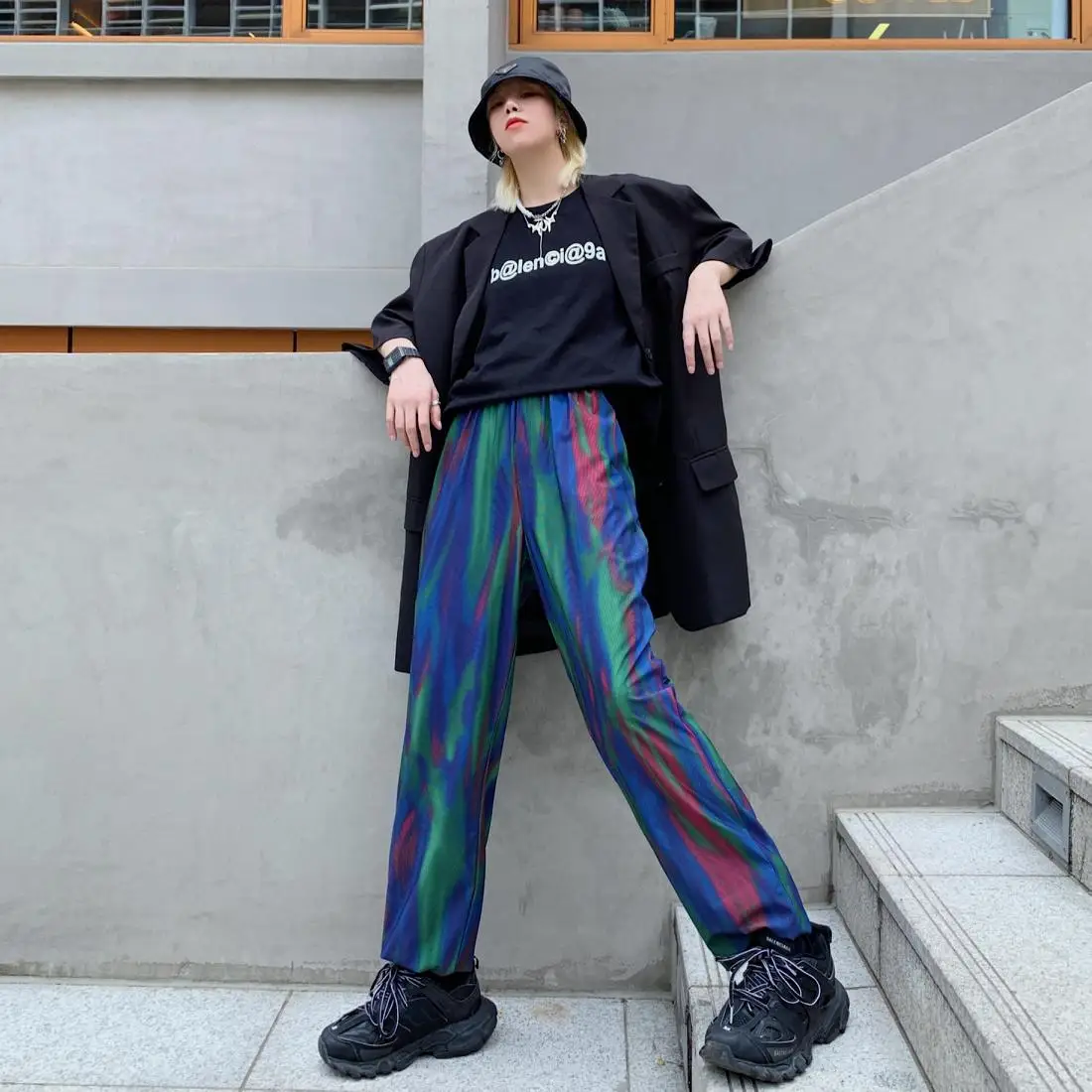 Pants Aurora laser gradient Casual wide-leg pants Harajuku Summer Hip Hop Pant Loose Straight Leg Jogger
Pants Aurora laser gradient Casual wide-leg pants Harajuku Summer Hip Hop Pant Loose Straight Leg Jogger