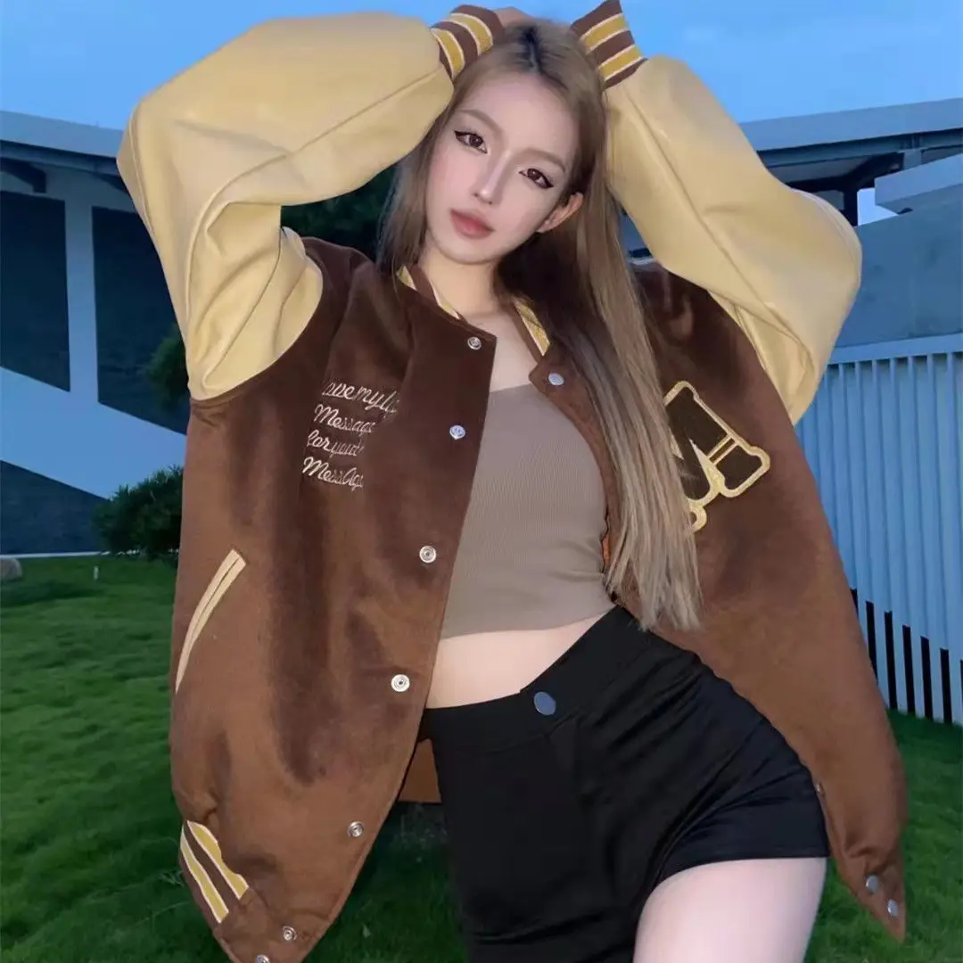Y2K Retro Coffee Thick Cotton Fleece Winter Coats Baseball Jackets Women Letters Embroidery Hip Hop Oversized Fashion Streetwear
Y2K Retro Coffee Thick Cotton Fleece Winter Coats Baseball Jackets Women Letters Embroidery Hip Hop Oversized Fashion Streetwear