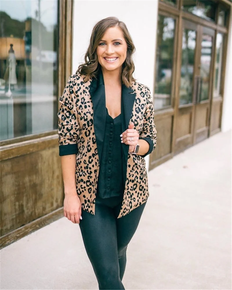 Leopard V-Neck Casual Office Blazer Women Single Breasted Fashion Blazer Suit Spring Autumn Jacket All-Match Simple Slim Outwear
Leopard V-Neck Casual Office Blazer Women Single Breasted Fashion Blazer Suit Spring Autumn Jacket All-Match Simple Slim Outwear