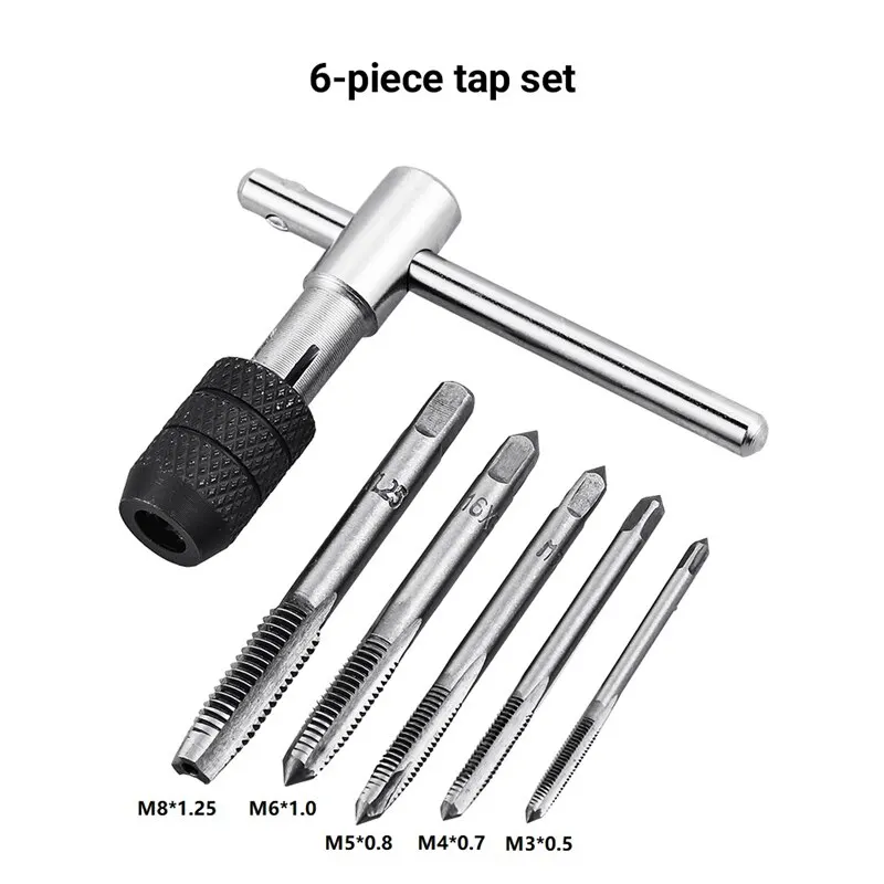 M3-M8 Screw Tap Set with Wrench for Auto Machinery Repair Easy to Use Install Rust Prevention Hardware Tools
M3-M8 Screw Tap Set with Wrench for Auto Machinery Repair Easy to Use Install Rust Prevention Hardware Tools