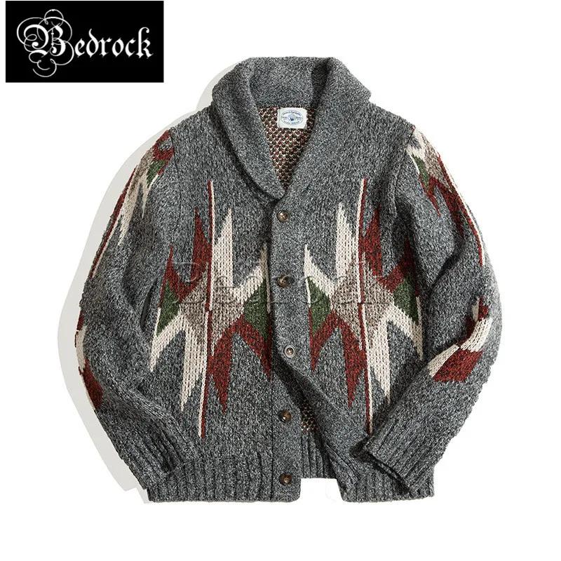 American retro Indian Navajo cardigan sweater lapel outer wear thick knitted lapel jacket men
American retro Indian Navajo cardigan sweater lapel outer wear thick knitted lapel jacket men