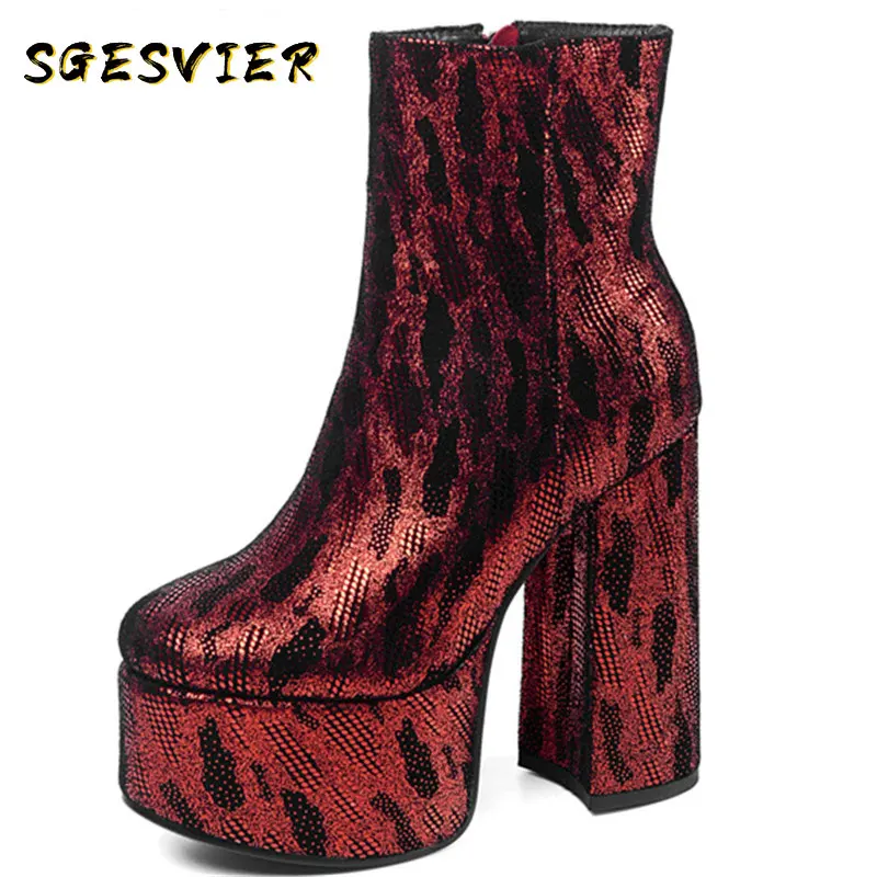 SGESVIER 2020 new arrival party Night Club Shoes women ankle boots round toe zip high heels platform boots woman big size 43
SGESVIER 2020 new arrival party Night Club Shoes women ankle boots round toe zip high heels platform boots woman big size 43