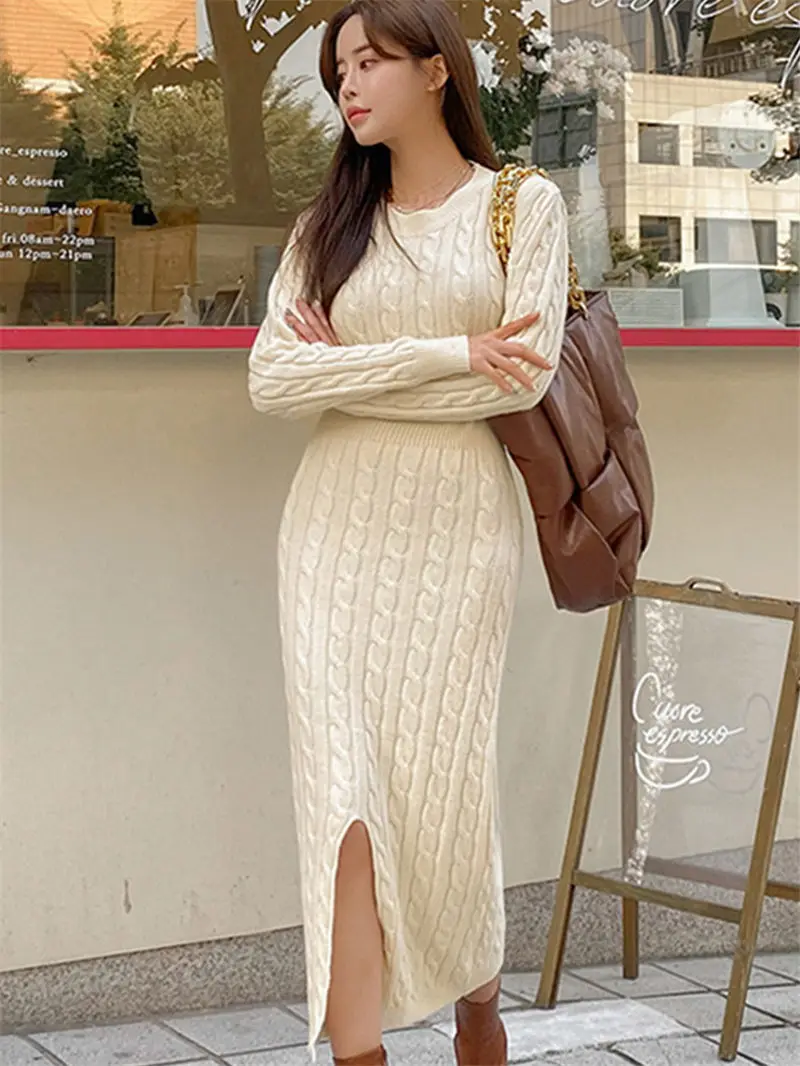 Sexy Backless Knitted Bodycon Dress Woman 2020 New Autumn And Winter Mid-Length Split-End Slim Sweater Dress Lady Vestidos y1032
Sexy Backless Knitted Bodycon Dress Woman 2020 New Autumn And Winter Mid-Length Split-End Slim Sweater Dress Lady Vestidos y1032