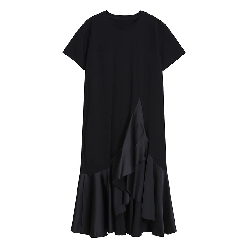 Vintage Plus Size Ruffled Midi Dress Women 2021 Summer New Loose Elegant Slimming Patchwork Asymmetric Dress Femme Robo Vestido
Vintage Plus Size Ruffled Midi Dress Women 2021 Summer New Loose Elegant Slimming Patchwork Asymmetric Dress Femme Robo Vestido
