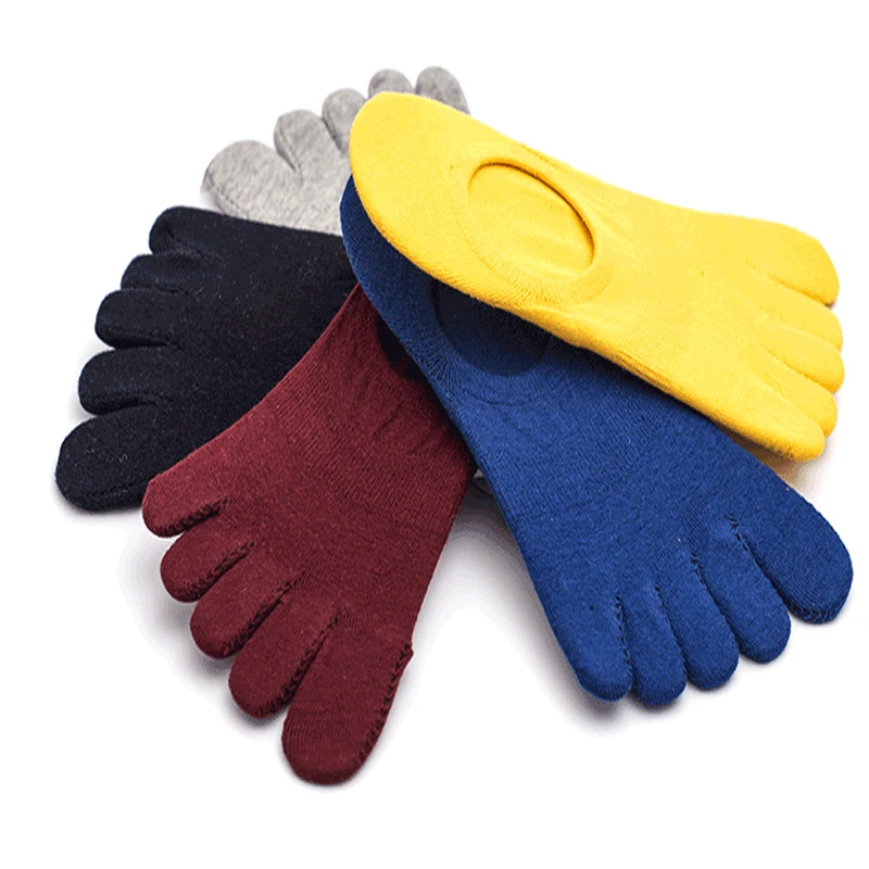 

Simple All-match Invisible Five-finger Socks New Designed Breathable Soft Sports Socks Solid Color Cotton Blend Socks