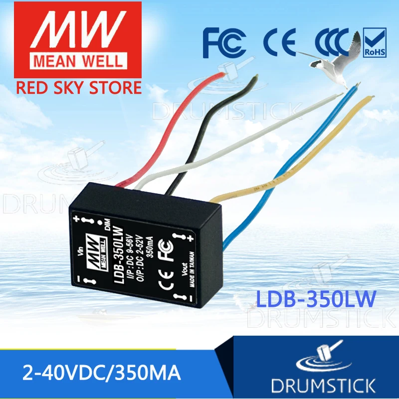 Означает хорошо LDB 350LW 2 ~ 40VDC 350mA meanwell 350 модуль постоянного тока Boost светодиодный