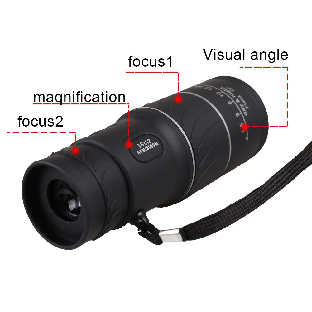 1 pcs Dual Focus Telescope 16x52 High Power HD Optical Hunting Telescope Low-light-level Night Vision
1 pcs Dual Focus Telescope 16x52 High Power HD Optical Hunting Telescope Low-light-level Night Vision