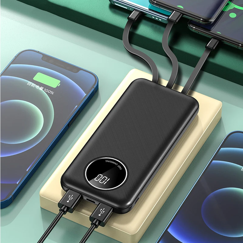 20000mAh Power Bank Built in Cable Portable Charger External Battery Pack Power Bank for iPhone 12 Pro Samsung Xiaomi Powerbank
20000mAh Power Bank Built in Cable Portable Charger External Battery Pack Power Bank for iPhone 12 Pro Samsung Xiaomi Powerbank