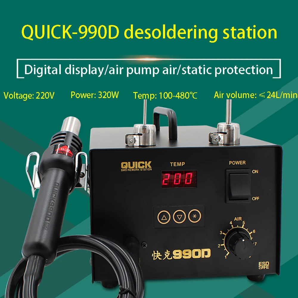 Быстрый 990D ESD цифровой Дисплей Термовоздушная паяльная станция Air ремонта печатных плат паяльная станция ручка регулировки воздушного насо...
Быстрый 990D ESD цифровой Дисплей Термовоздушная паяльная станция Air ремонта печатных плат паяльная станция ручка регулировки воздушного насо...