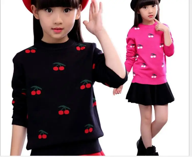 Spring Autumn Baby Girls Loose Long sleeve sweater Fashion Wave point cherry pullovers Kids knitted sweater style 3-13years
Spring Autumn Baby Girls Loose Long sleeve sweater Fashion Wave point cherry pullovers Kids knitted sweater style 3-13years