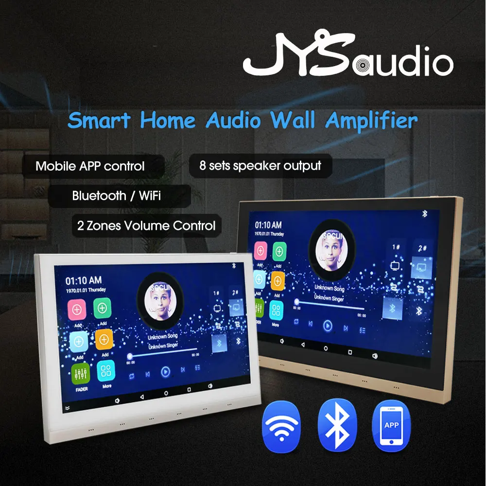 

Wi-Fi Bluetooth усилитель стены с сенсорным экраном на Android Экран 25 Вт большой Мощность с разъемом подачи внешнего сигнала Aux умный дом Театр Систем...