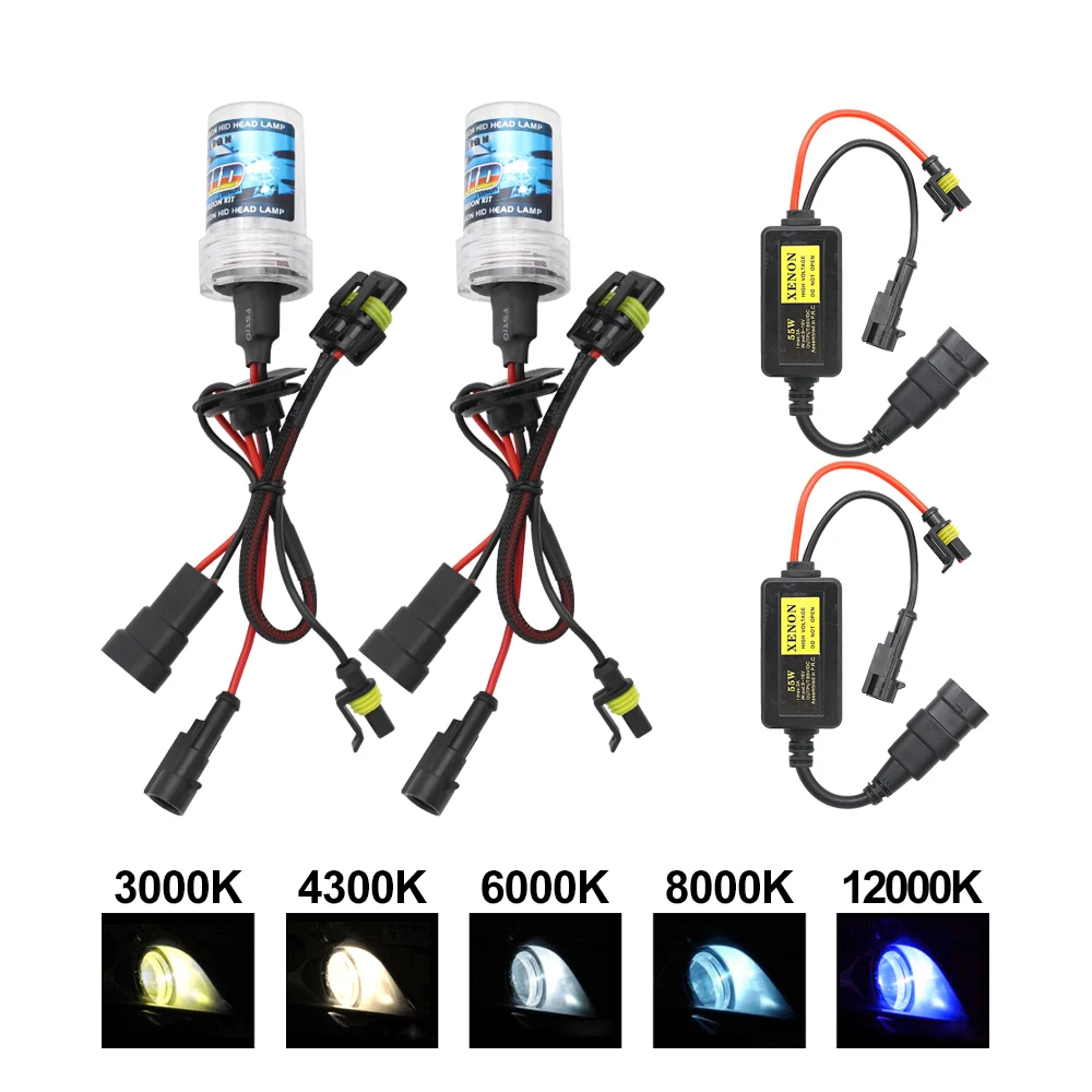 

2pcs 35W 55W Mini HID Ballast Xenon Headlight Kit H1 H3 H7 H11 9005 9006 12V Auto Headlamp Light 3000K 4300K 6000K 8000K 12000K