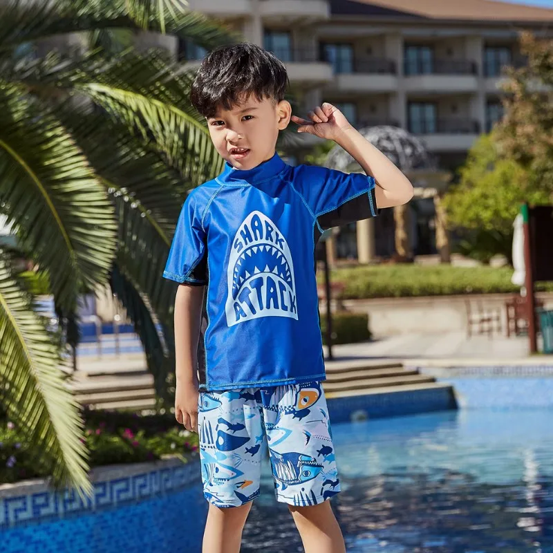 New Kids Boys Swimwear Swimming Suit for Kids Shark Print Swimsuit Set Shorts Children Boy Beachwear Cartoon Rash Bathing Suit
New Kids Boys Swimwear Swimming Suit for Kids Shark Print Swimsuit Set Shorts Children Boy Beachwear Cartoon Rash Bathing Suit