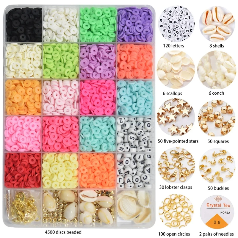 Soft Ceramic Letter Beads Clay Beads Multi Colors Flat Round Polymer Clay Spacer Beads with Pendant Charms Kit for DIY
Soft Ceramic Letter Beads Clay Beads Multi Colors Flat Round Polymer Clay Spacer Beads with Pendant Charms Kit for DIY