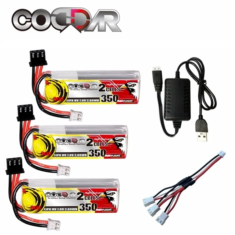 CODDAR 2S 350mAh 90C/180C HV 7.6V LiPo Battery With a Charger PH2.0 Plug For RC Helicopter Quadcopter FPV Racing Drone Parts
CODDAR 2S 350mAh 90C/180C HV 7.6V LiPo Battery With a Charger PH2.0 Plug For RC Helicopter Quadcopter FPV Racing Drone Parts