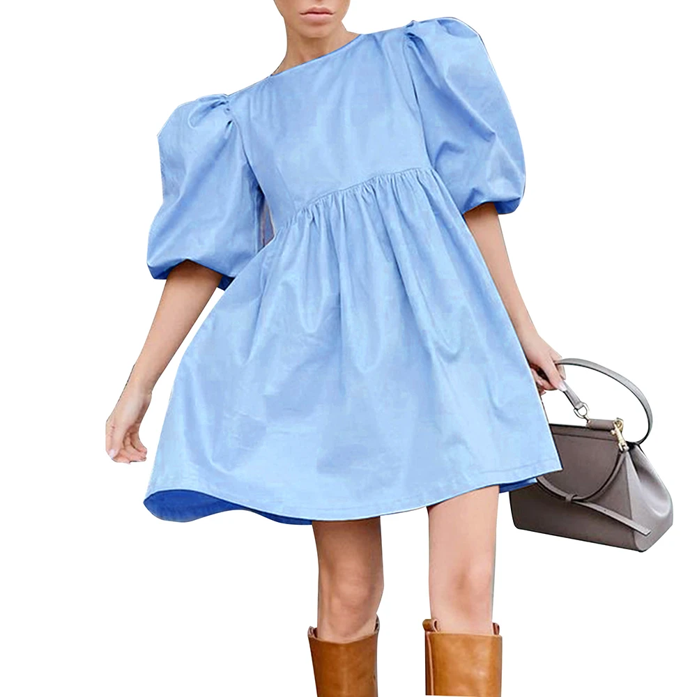 Elegant Vintage Puff Sleeve Pleated Dress Women Summer Dresses Round Neck Sexy Back Zipper Loose Ladies Vestido Streetwear D30
Elegant Vintage Puff Sleeve Pleated Dress Women Summer Dresses Round Neck Sexy Back Zipper Loose Ladies Vestido Streetwear D30
