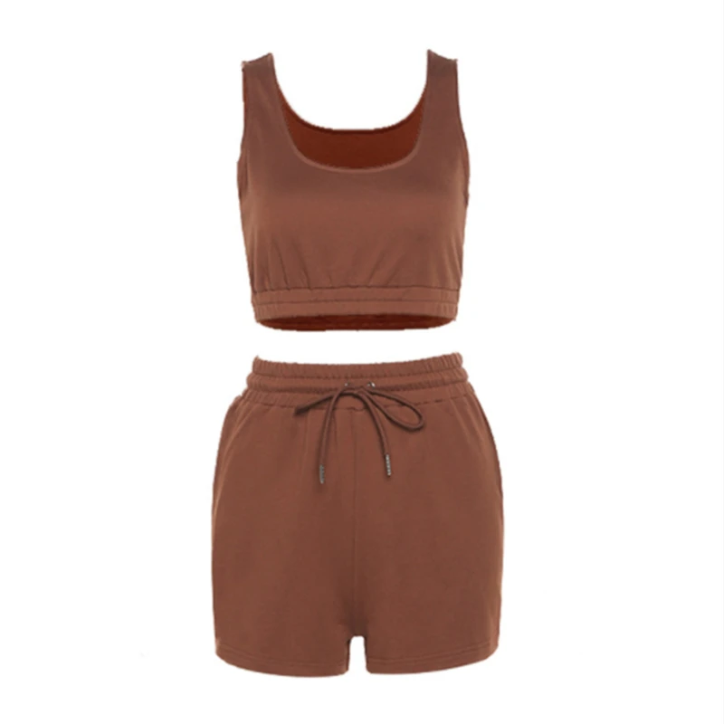Summer Women Two Piece Sets 2021 Crop Top + Drawstring Shorts Set Fitness Set High Waist Sleeveless Casual Set
Summer Women Two Piece Sets 2021 Crop Top + Drawstring Shorts Set Fitness Set High Waist Sleeveless Casual Set
