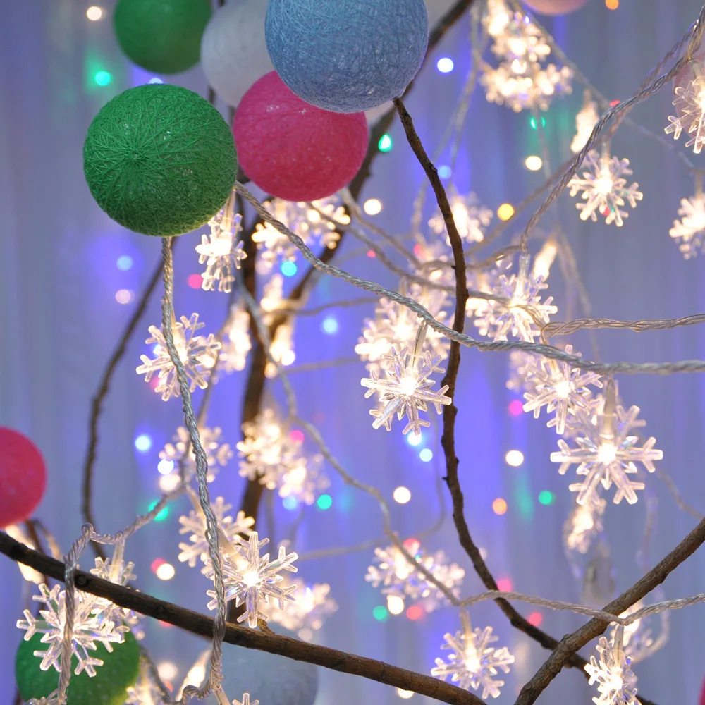 

Snowflake LED String Light Garland 2M 20LED Merry Christmas Decoration for Home Xmas Santa Claus Gifts Navidad New Year 2022