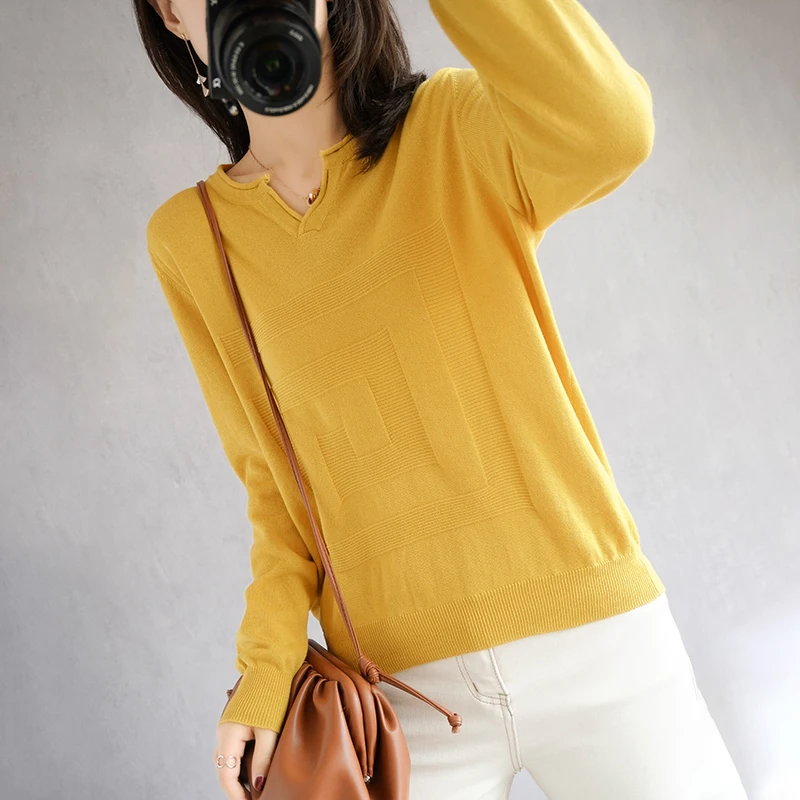 Spring and Autumn New Style 100% Cotton Sweater Woman Doll Collar Pullover Casual Plus Size Knitted Base Sweater Free Shipping
Spring and Autumn New Style 100% Cotton Sweater Woman Doll Collar Pullover Casual Plus Size Knitted Base Sweater Free Shipping