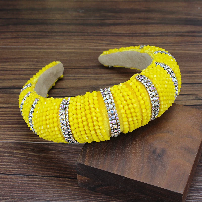 yellow crystal beads pad hairband handmade rhinestone headband fashion hair accessories for women
yellow crystal beads pad hairband handmade rhinestone headband fashion hair accessories for women