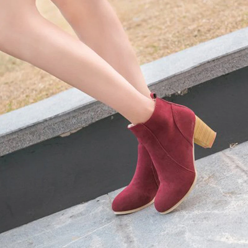 Women Ankle Boots 2021 Fashion Suede Leather Boots High Heel Ladies Shoes Ankle Boots For Women Dropshipping
Women Ankle Boots 2021 Fashion Suede Leather Boots High Heel Ladies Shoes Ankle Boots For Women Dropshipping