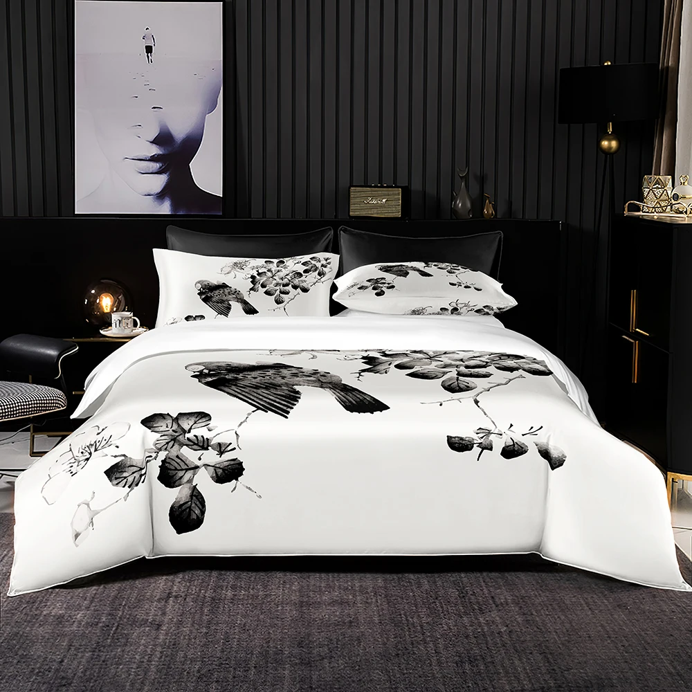 Quality Soft Bedding Set 2/3Pcs,Vintage Style Duvet Cover with Pillowcase,Black Leaves Painting for Queen King Double Size
Quality Soft Bedding Set 2/3Pcs,Vintage Style Duvet Cover with Pillowcase,Black Leaves Painting for Queen King Double Size
