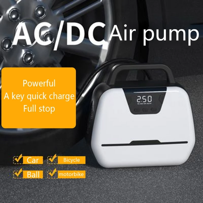 Convenient Car Bike Tire Inflator AC/DC 12V Portable Air Compressor Digital Pressure Gauge LED Light Air Pump for Balls D7YA
Convenient Car Bike Tire Inflator AC/DC 12V Portable Air Compressor Digital Pressure Gauge LED Light Air Pump for Balls D7YA