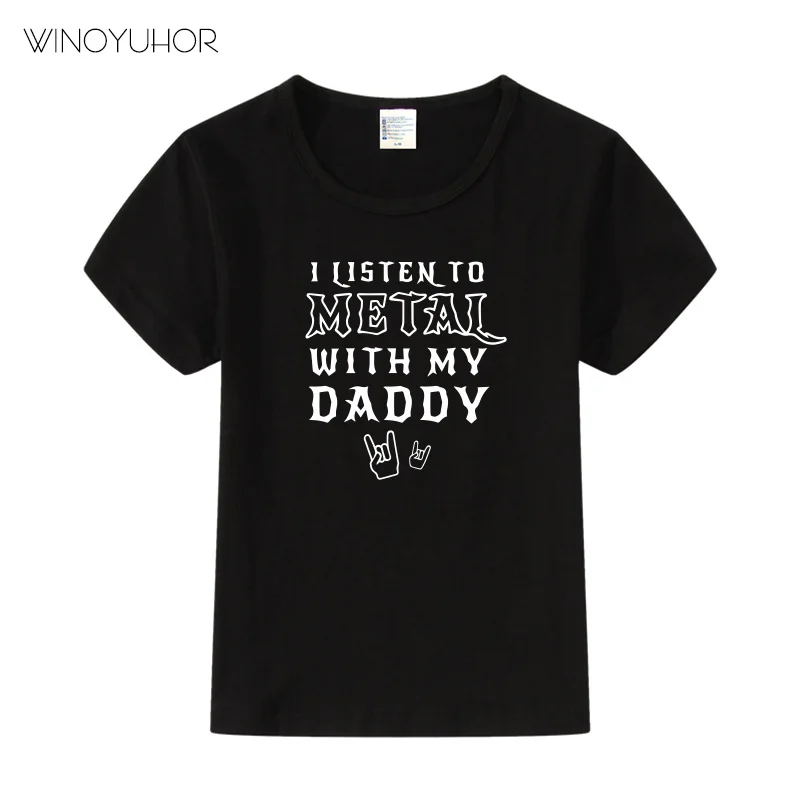 Забавная футболка с надписью Я слушаю тебя моим папой Детская летняя коротким