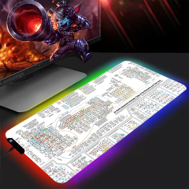RGB Periodic Table Of The Elements Mouse Pad Gamer PC Completo Laptop Computer Keyboard Table Desk Mat LED Light CS GO Mousepad
RGB Periodic Table Of The Elements Mouse Pad Gamer PC Completo Laptop Computer Keyboard Table Desk Mat LED Light CS GO Mousepad