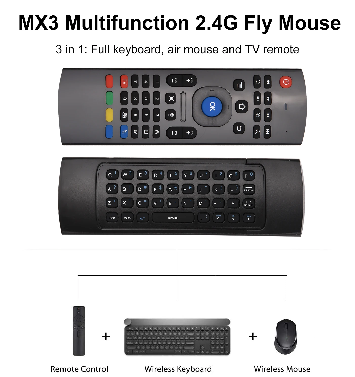 Многофункциональная беспроводная мини-клавиатура 2 4G Fly Mouse с инфракрасным