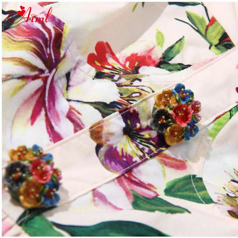 Designer 2020 Female Runway Summer Cotton Strap Luxury Dress Button flower Print Sexy Party Short Holiday Dresses Robe New 
Designer 2020 Female Runway Summer Cotton Strap Luxury Dress Button flower Print Sexy Party Short Holiday Dresses Robe New