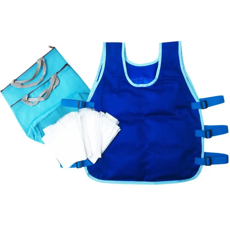 

Unisex Summer Cooling Vest Wth 24Pcs Ice Packs and 2 Insulated Bag Outdoor Sports Ice Cooling Vest Heat Resistant Apron