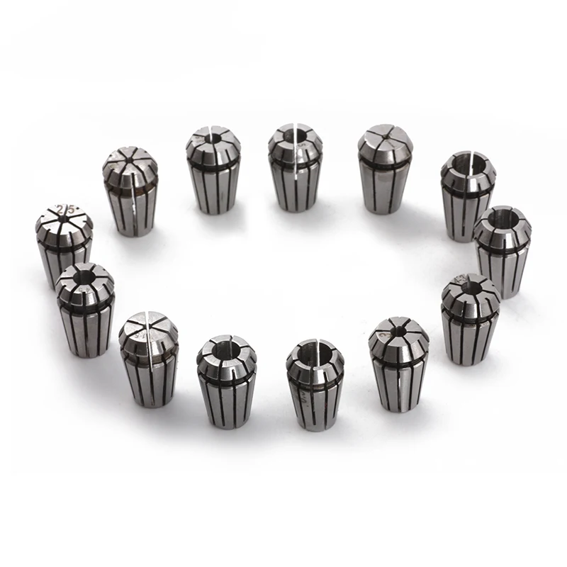 CNC Spindle Collet 13pcs ER11 Collet Chuck + 1pcs ER11 A Nut For Machine Tool Spindle Router Bits 
CNC Spindle Collet 13pcs ER11 Collet Chuck + 1pcs ER11 A Nut For Machine Tool Spindle Router Bits