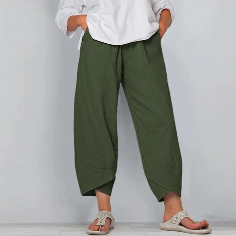 Women's Vintage Harem Pants Casual Solid Color Elastic Waist Linen Wide Leg Trousers Summer Plus Size Loose Comfortable Pants
Women's Vintage Harem Pants Casual Solid Color Elastic Waist Linen Wide Leg Trousers Summer Plus Size Loose Comfortable Pants