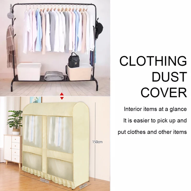 Garment Rack Cover Large Capacity Dustproof Waterproof Clothing Rack Protector with Zipper and Visible Window CLH@8
Garment Rack Cover Large Capacity Dustproof Waterproof Clothing Rack Protector with Zipper and Visible Window CLH@8