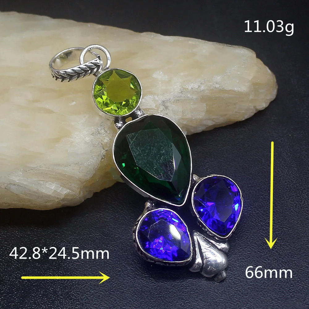 Gemstonefactory Jewelry Big Promotion 925 Silver Elegant Shiny Blue Green Topaz Peridot Women Ladies Gifts Necklace Pendant 0849
Gemstonefactory Jewelry Big Promotion 925 Silver Elegant Shiny Blue Green Topaz Peridot Women Ladies Gifts Necklace Pendant 0849