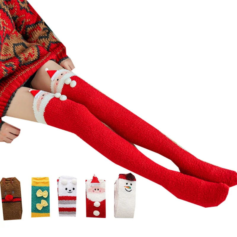 Women Winter Thick Coral Fleece Christmas Stockings Cute Cartoon Home Floor Over-The-Knee Long Female Socks Christmas Gift
Women Winter Thick Coral Fleece Christmas Stockings Cute Cartoon Home Floor Over-The-Knee Long Female Socks Christmas Gift