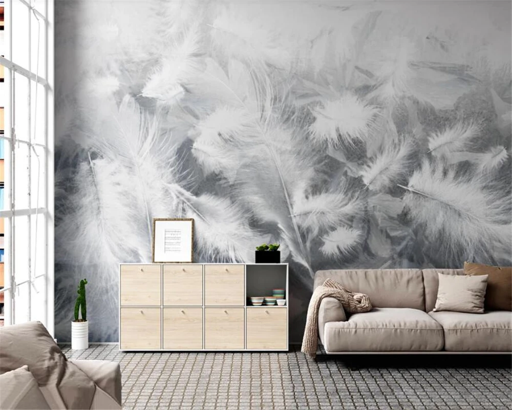 Custom wallpaper papel de parede White feather wall decoration painting custom large mural 3d wallpaper
Custom wallpaper papel de parede White feather wall decoration painting custom large mural 3d wallpaper