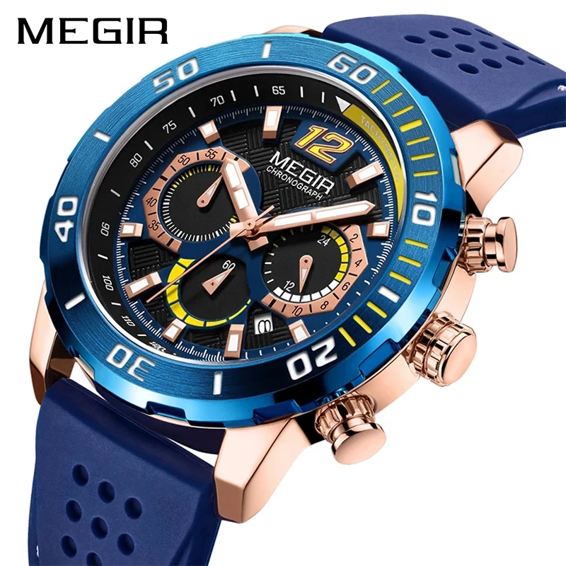 MEGIR Fashion Men's New Luminous Sports Waterproof Personality Business Quartz Wrist Timer Calendar Silicone Watches 2109G
MEGIR Fashion Men's New Luminous Sports Waterproof Personality Business Quartz Wrist Timer Calendar Silicone Watches 2109G