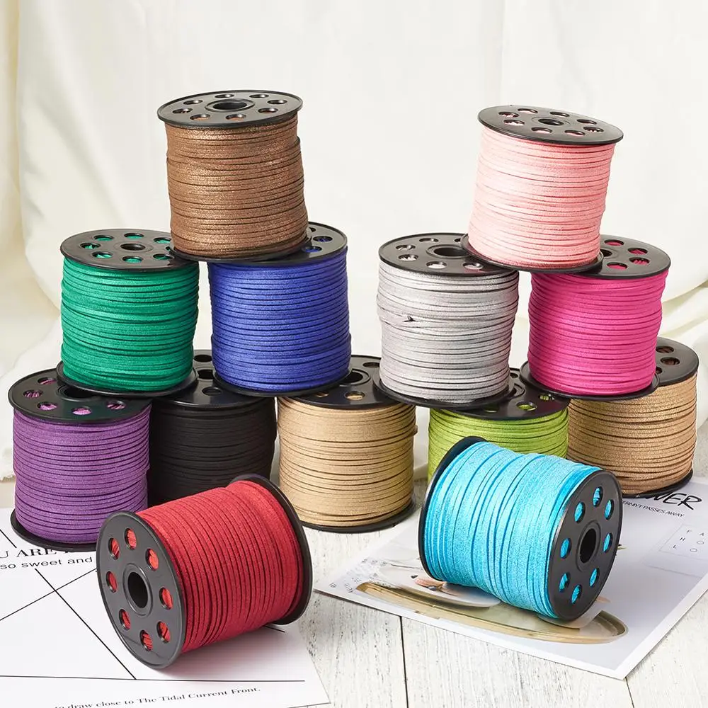 100yards/roll 3mm Glitter Powder Faux Suede Cord Macrame Braided Lace Leather Thread String Rope Beading Bracelet Jewelry Making
100yards/roll 3mm Glitter Powder Faux Suede Cord Macrame Braided Lace Leather Thread String Rope Beading Bracelet Jewelry Making