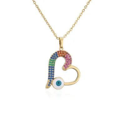 Lucky Eye Multicolor Turkish Evil Eye Heart Pendant Necklace Gold Color Long Chain Necklace for Women Girls Fashion Jewelry
Lucky Eye Multicolor Turkish Evil Eye Heart Pendant Necklace Gold Color Long Chain Necklace for Women Girls Fashion Jewelry